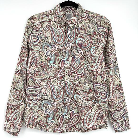 Cinch Boy's Paisley Button Down Long Sleeve Western Shirt Top Size L 12‎ - Picture 2 of 9